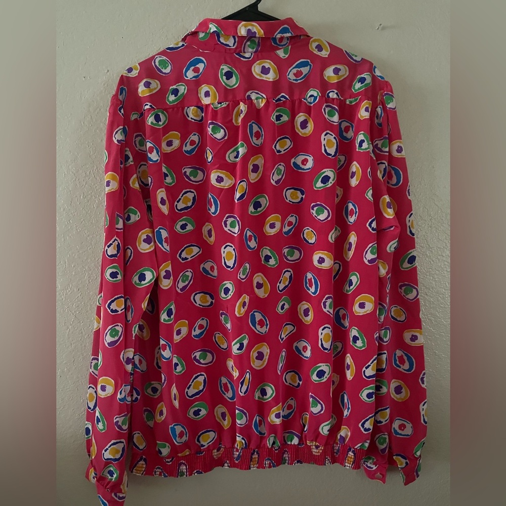 Vintage pink dotted button blouse - Picture 7 of 7